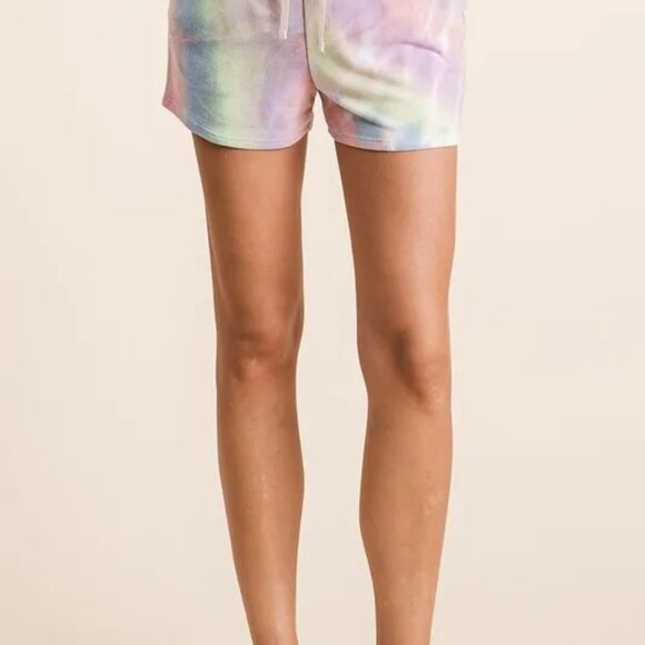 BiBi Tie Dye French Terry Casual Shorts with‎ Twill Tape - Picture 3 of 13